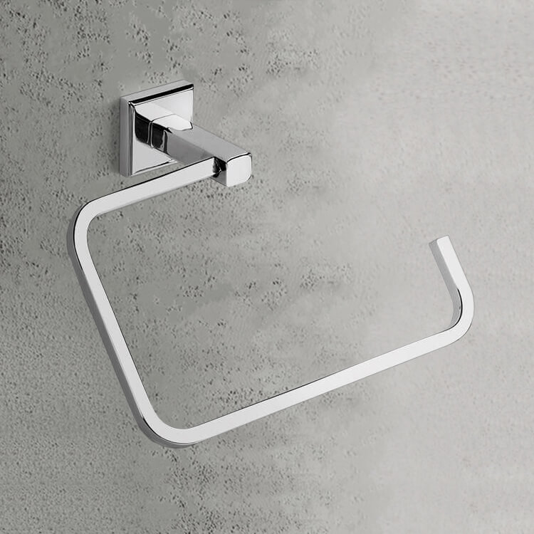 Gedy 6970-13 Polished Chrome Square Towel Ring